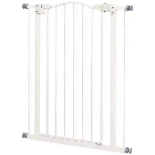 Extra Tall Dog Gate With Door, Pressure Fit, Auto Close, 29"-32", White Houses, Kennels & Pens White at Gallery Canada
