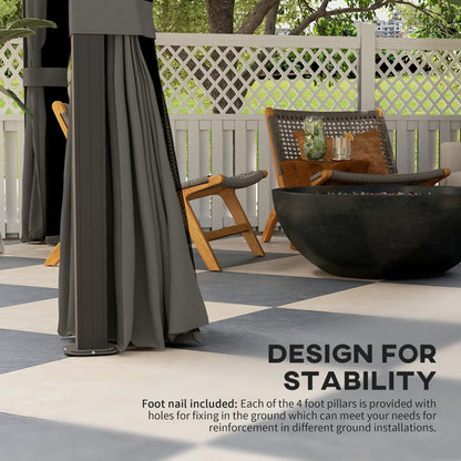 10' x 12' Hardtop Gazebo, Metal Roof, Aluminum Frame, Grey Gazebos at Gallery Canada