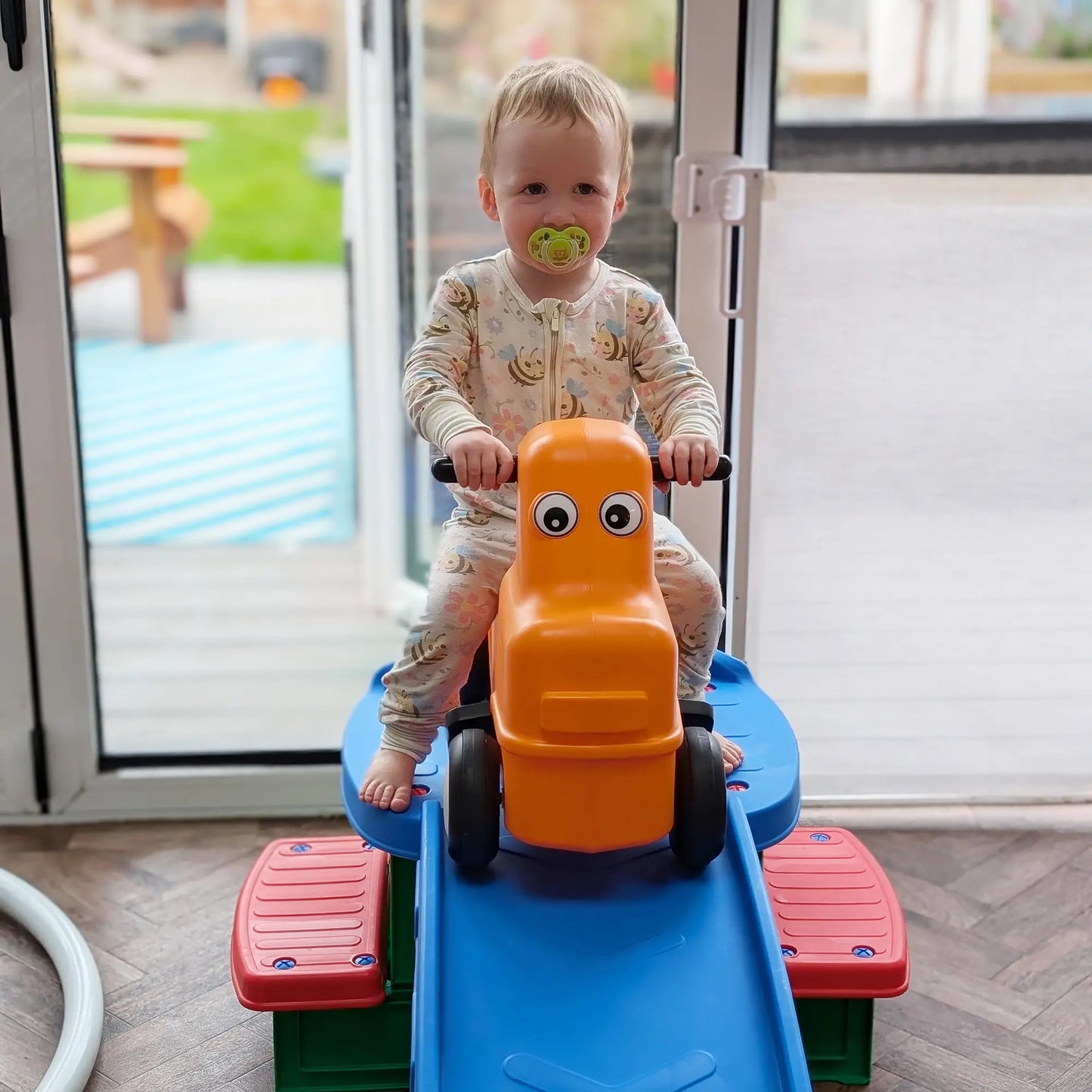 9.8 ft Up and Down Roller Coaster for Kids, Thrill 4 Pieces Toddler Roller Coaster Ride on Toy with Side Steps, Sliding Car with Handles, for 2-5 Years Old Push Cars for Toddlers at Gallery Canada