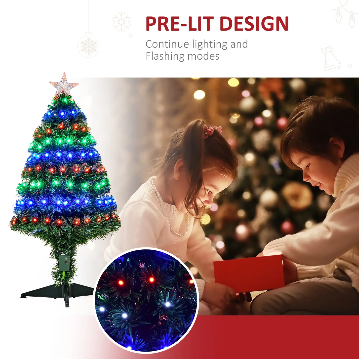 3FT Pre-Lit LED Fiber Optic Christmas Tree, With Stand Pre Lit Christmas Trees at Gallery Canada