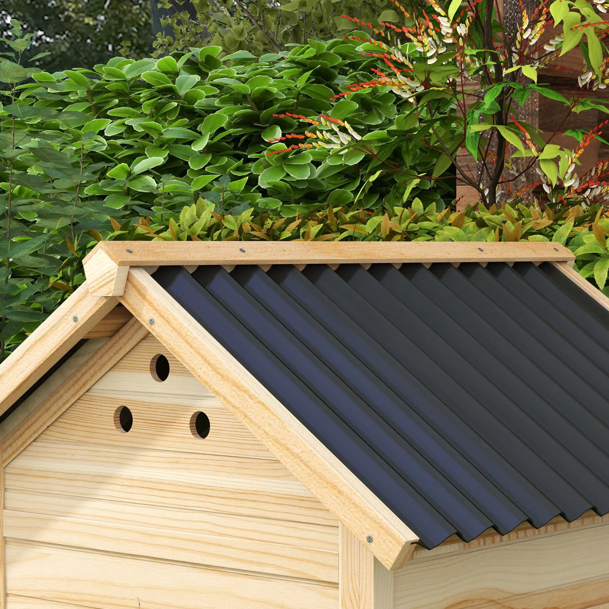 Wooden Duck Coop With Openable Roof, Double Doors, Natural Wood Chicken Coops at Gallery Canada