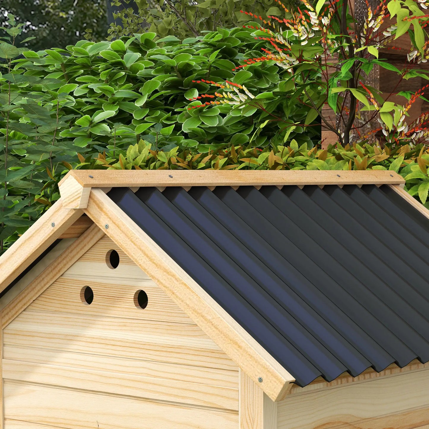 Wooden Duck Coop With Openable Roof, Double Doors, Natural Wood Chicken Coops at Gallery Canada