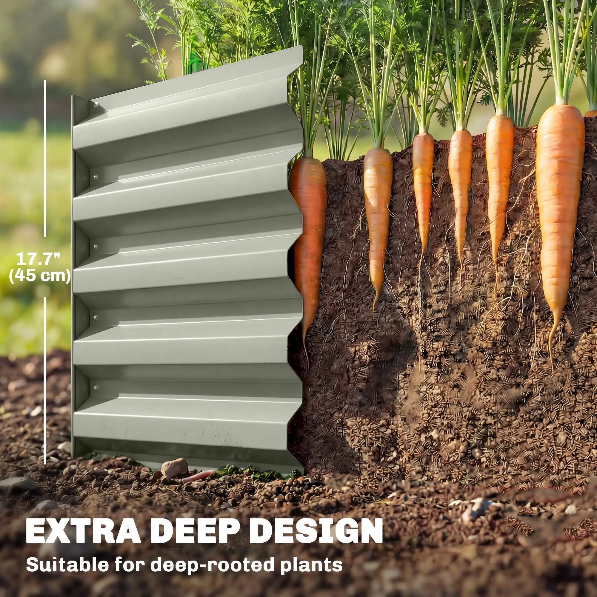 8 x 2.6 x 1.5ft Galvanized Raised Garden Bed, Outdoor Planter Box, Light Grey Galvanized Planter Boxes at Gallery Canada