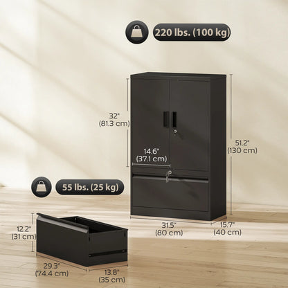 Lateral Filing Cabinet, Metal Storage Cabinet, Black Office Cabinets & Cupboards at Gallery Canada