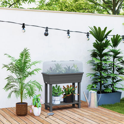 41L Self Watering Raised Garden Bed, Ventilation Lid, Dark Grey Raised Garden Beds at Gallery Canada