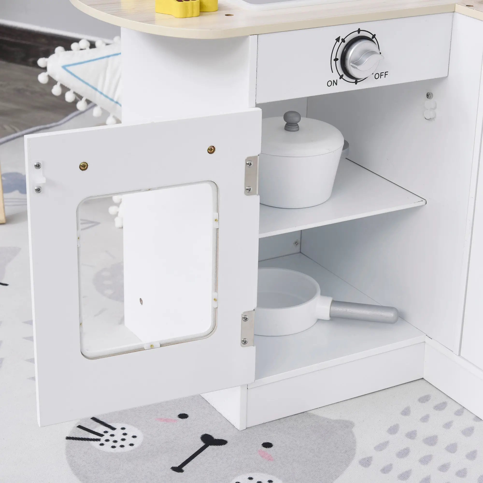 Kids Kitchen Play Set, Drinking Fountain, Microwave, White Play Kitchen at Gallery Canada