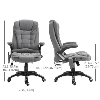 6 Point Vibrating Massage Chair, High Back Executive, Reclining, Swivel Wheels, Grey Massage Chairs at Gallery Canada