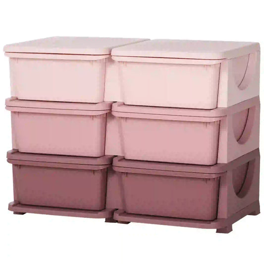 3 Tier Toy Organizer, 6 Plastic Drawers, Pink Baby & Kids Storage Pink at Gallery Canada