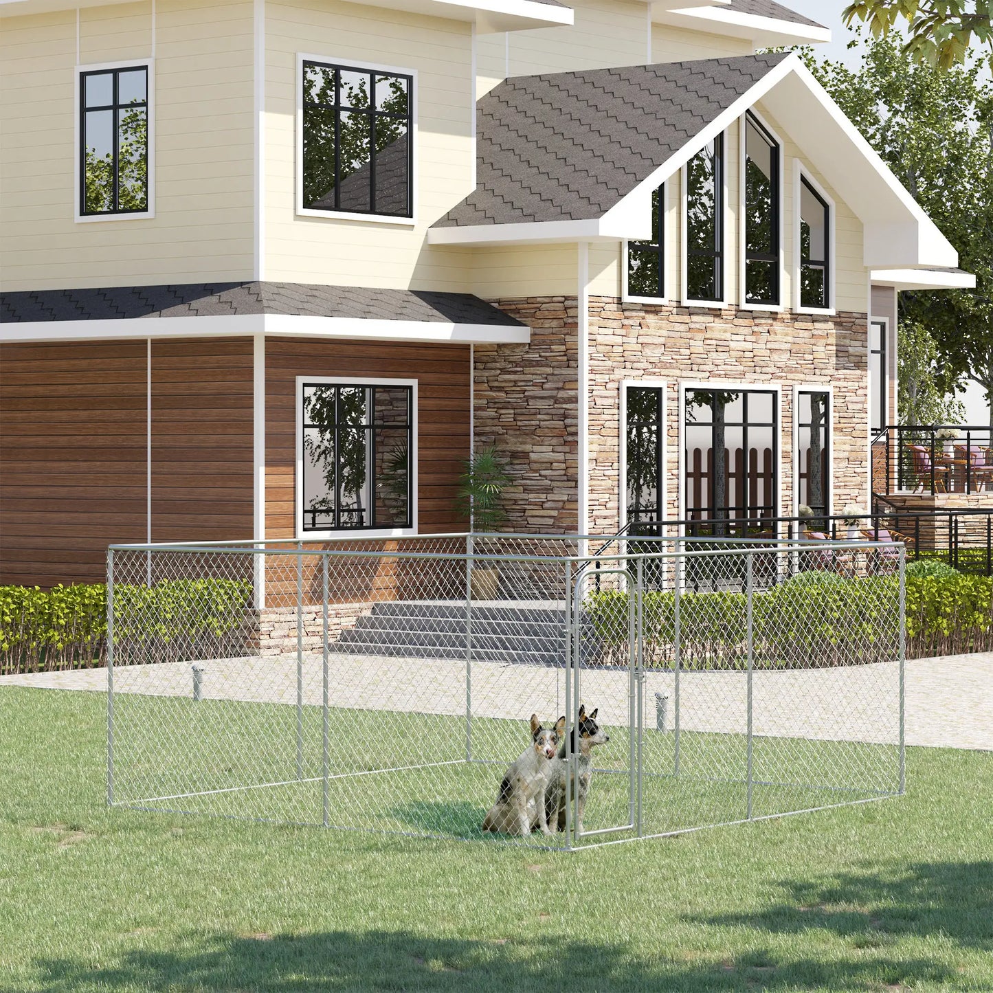 172.2 Sq. Ft. Dog Playpen, Galvanized Steel Frame, 13' L x 13' W x 5.9' H Houses, Kennels & Pens at Gallery Canada