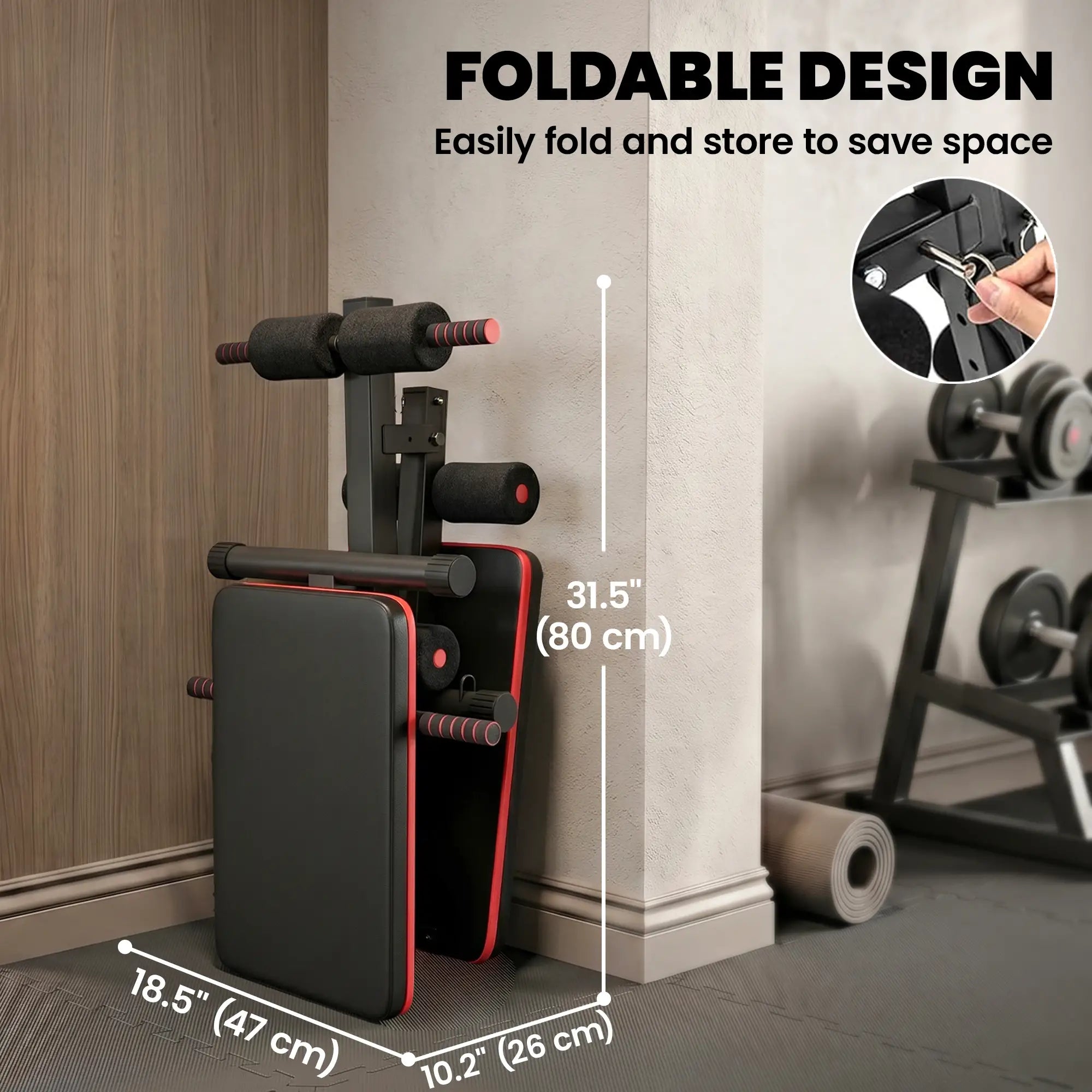 Foldable Sit Up Bench, Core Workout, Home Gym, Black Sit Up Benches at Gallery Canada