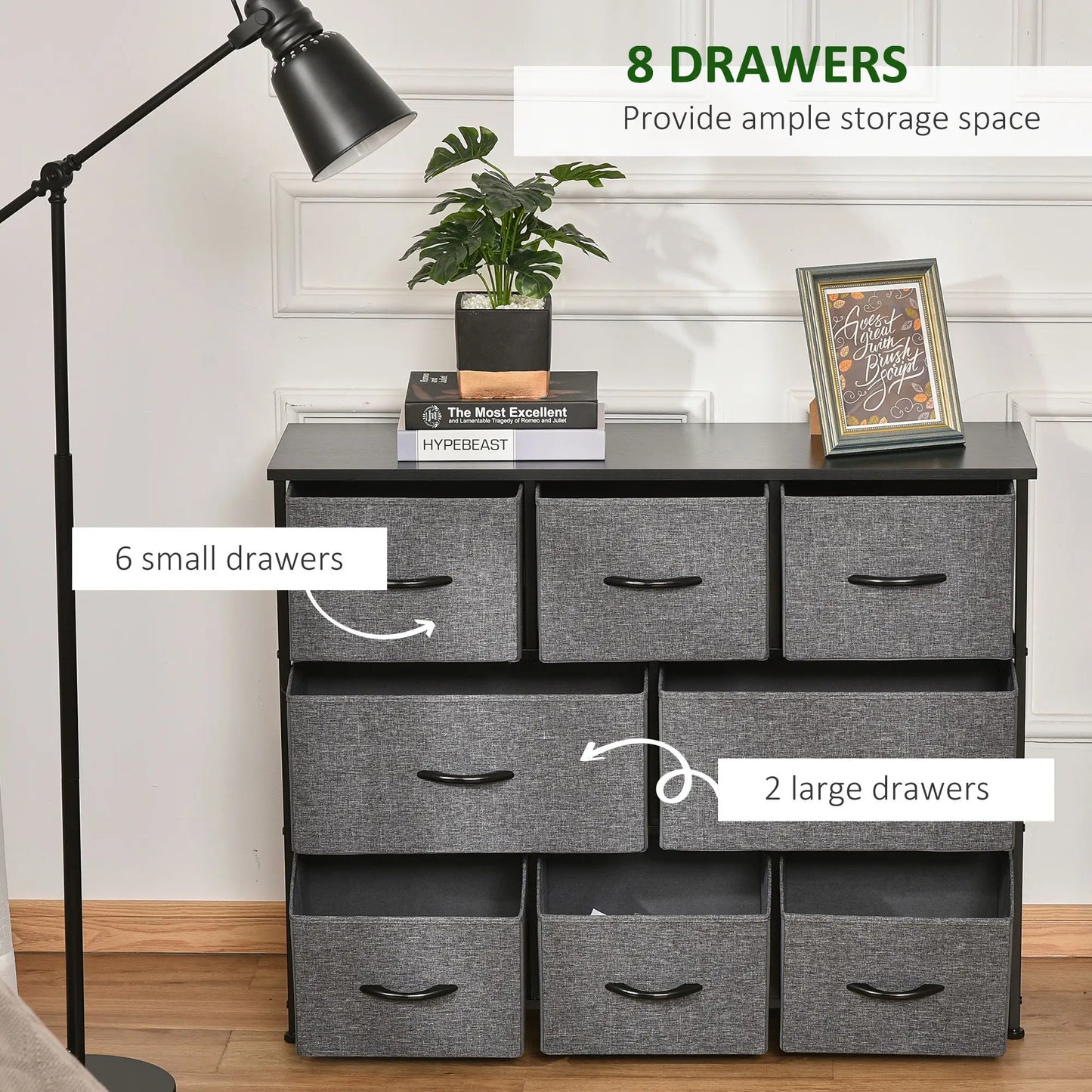 8-Bin Dresser Storage Tower, Fabric Bins with Metal Frame Storage Cabinets at Gallery Canada