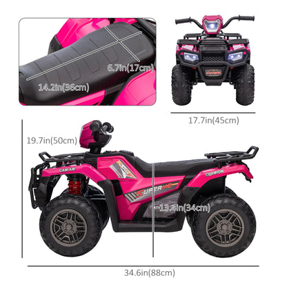 12V Kids ATV Quad, 37-60 Months, Electric Vehicle with Music MP3, Pink Electric Toy Cars at Gallery Canada