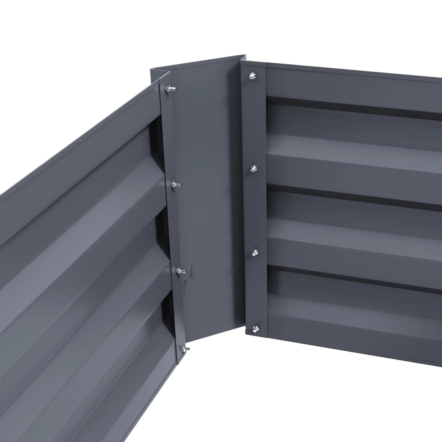 Steel Raised Garden Bed Set, Elevated Planter Box, 39"x20"x12", Dark Grey