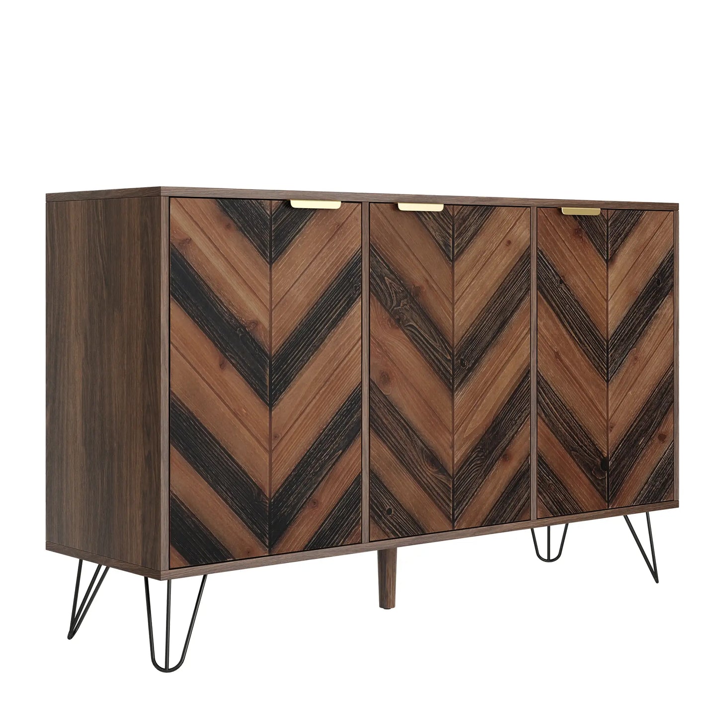 Three-Door Sideboard, Adjustable Shelves, 47" L x 14" W x 29.5" H, Natural Console Tables at Gallery Canada