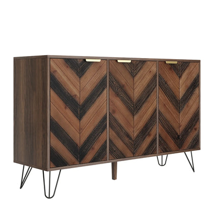 Three-Door Sideboard, Adjustable Shelves, 47" L x 14" W x 29.5" H, Natural Console Tables at Gallery Canada