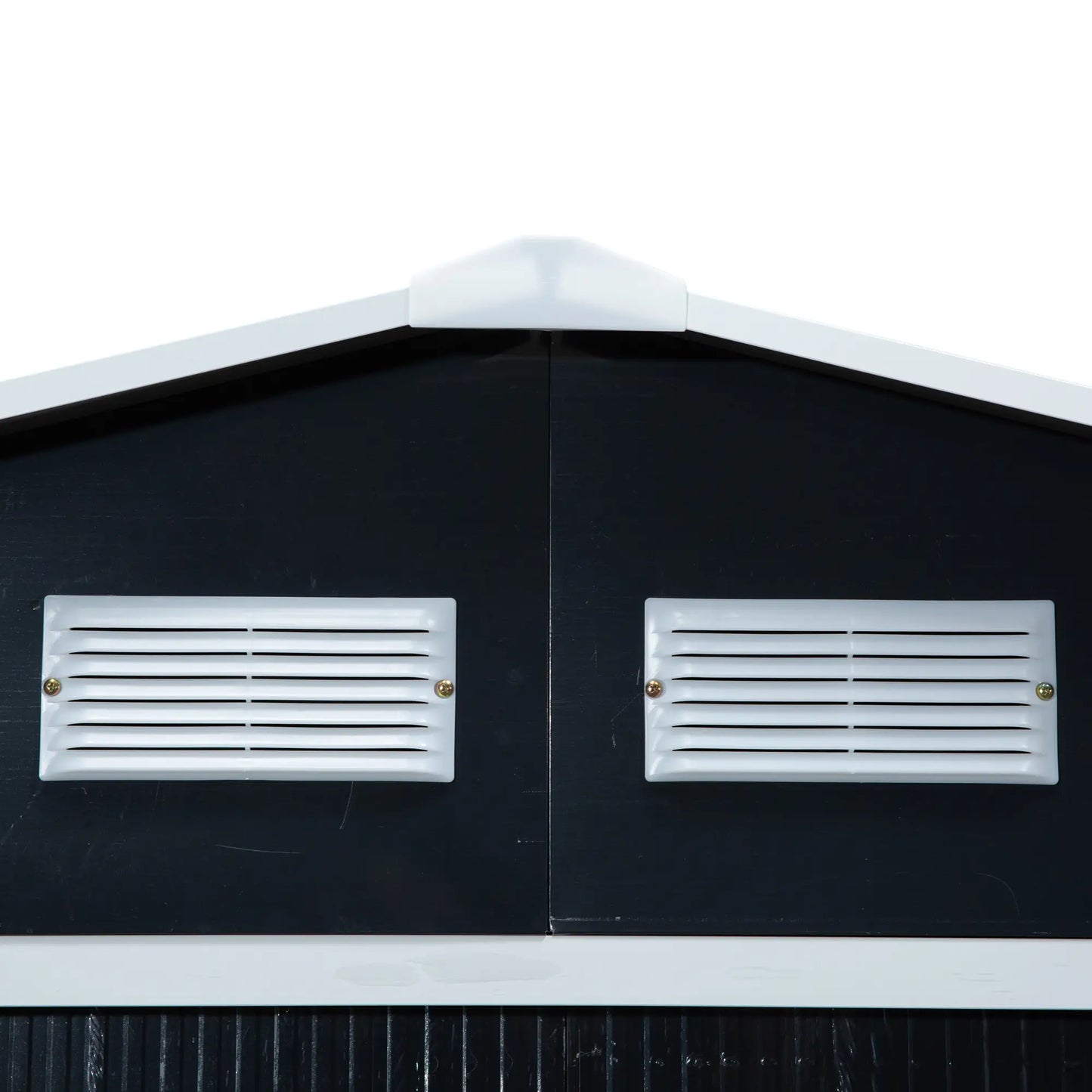 9.1'x6.4'x6.3' Garden Storage Shed, Foundation Kit, Metal Tool House, Double Doors, Dark Grey Sheds at Gallery Canada