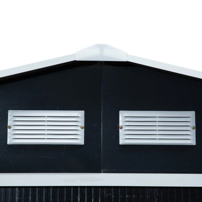 9.1'x6.4'x6.3' Garden Storage Shed, Foundation Kit, Metal Tool House, Double Doors, Dark Grey Sheds at Gallery Canada