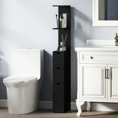 Tall Narrow Bathroom Storage Cabinet, Drawers and Shelves, Black Bathroom Cabinets at Gallery Canada