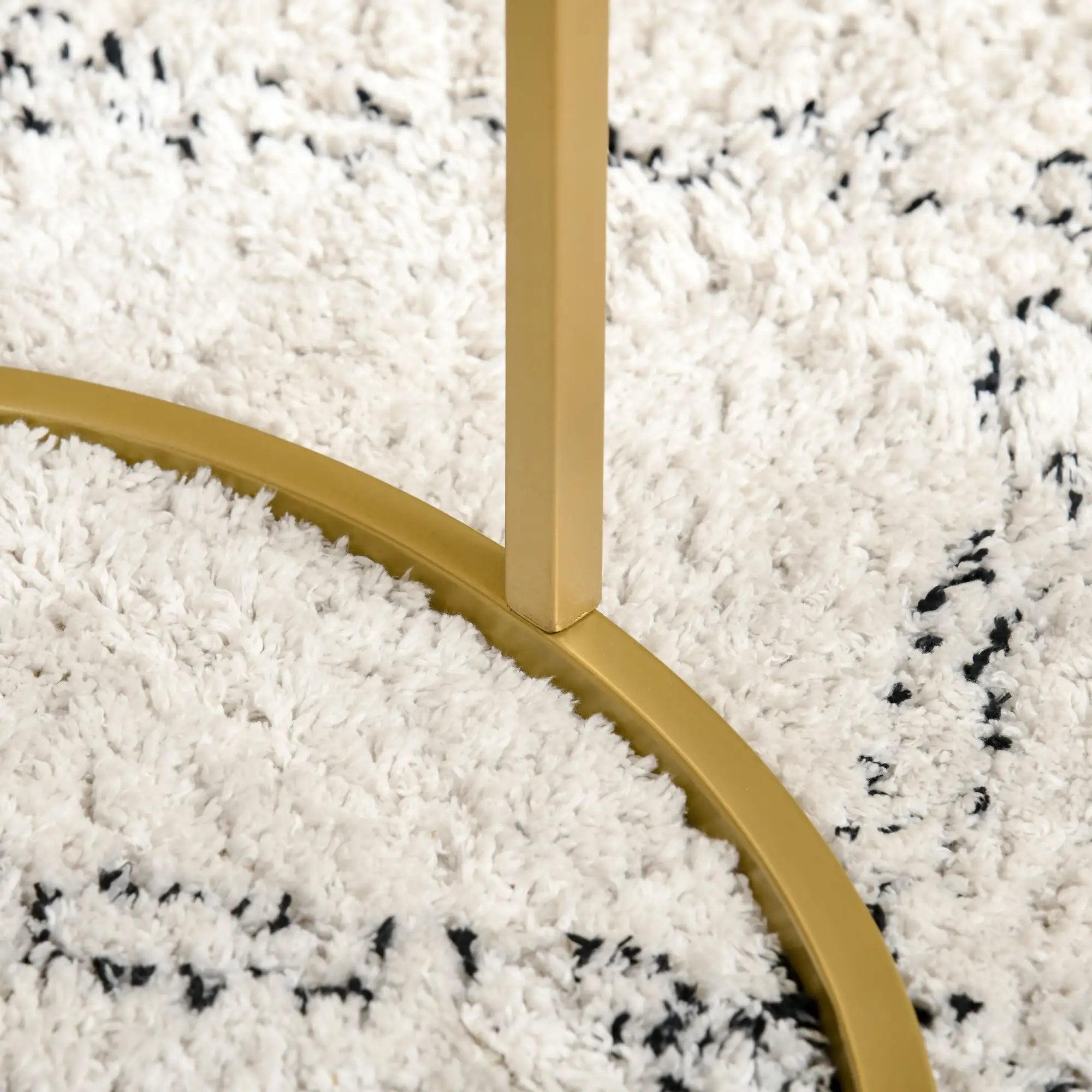 Set of 2 Nesting Coffee Tables, Round Side Table with Tempered Glass, Gold Side Tables at Gallery Canada