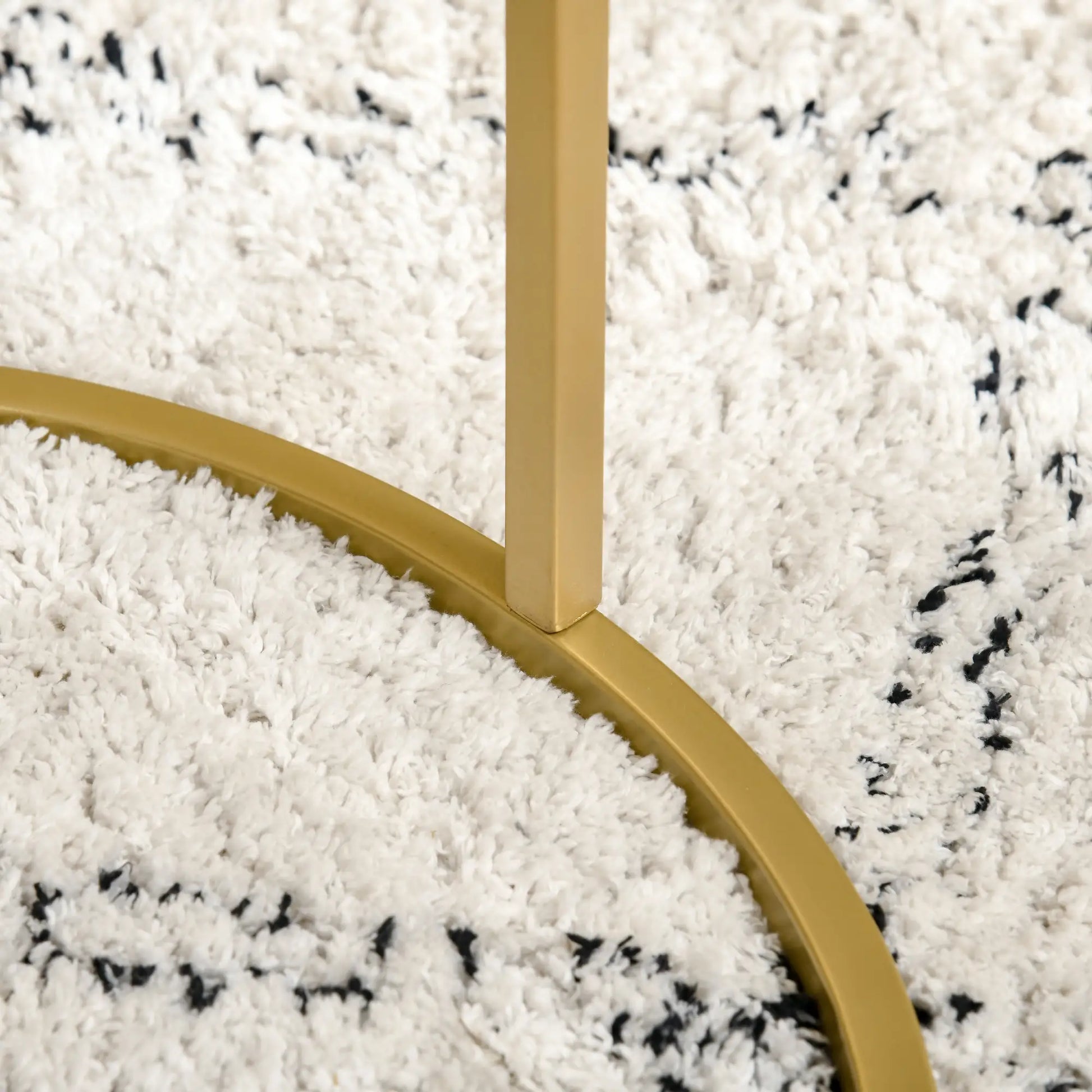 Set of 2 Nesting Coffee Tables, Round Side Table with Tempered Glass, Gold Side Tables at Gallery Canada