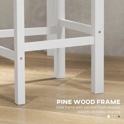 Counter Height Stools Set of 2, Farmhouse Bar Stools, Solid Wood, White Bar Stools at Gallery Canada