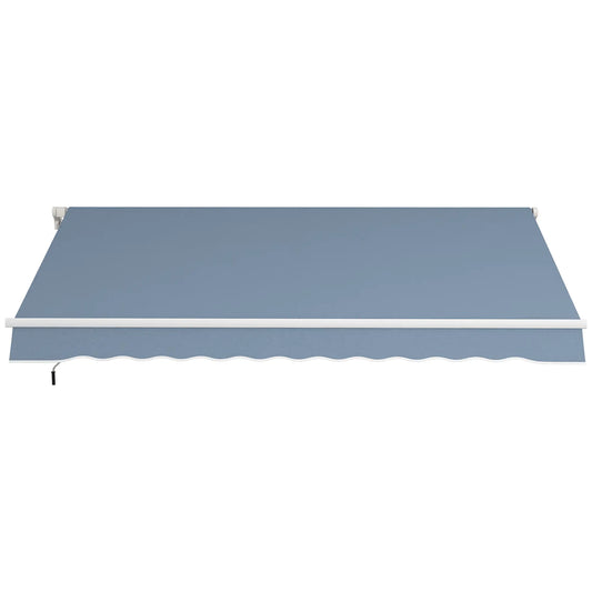 Manual Retractable Awning, 12'x10' Sunshade Shelter, Light Grey Patio Awnings Light Grey at Gallery Canada