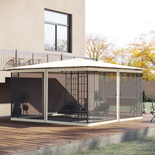 Replacement Mosquito Netting, 13' x 13', Cream White, Black Gazebos Black, Cream White at Gallery Canada