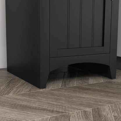 48" Kitchen Pantry Cabinet, Single Door, 4 Tier Adjustable Shelves, Black Kitchen Pantry Cabinets at Gallery Canada