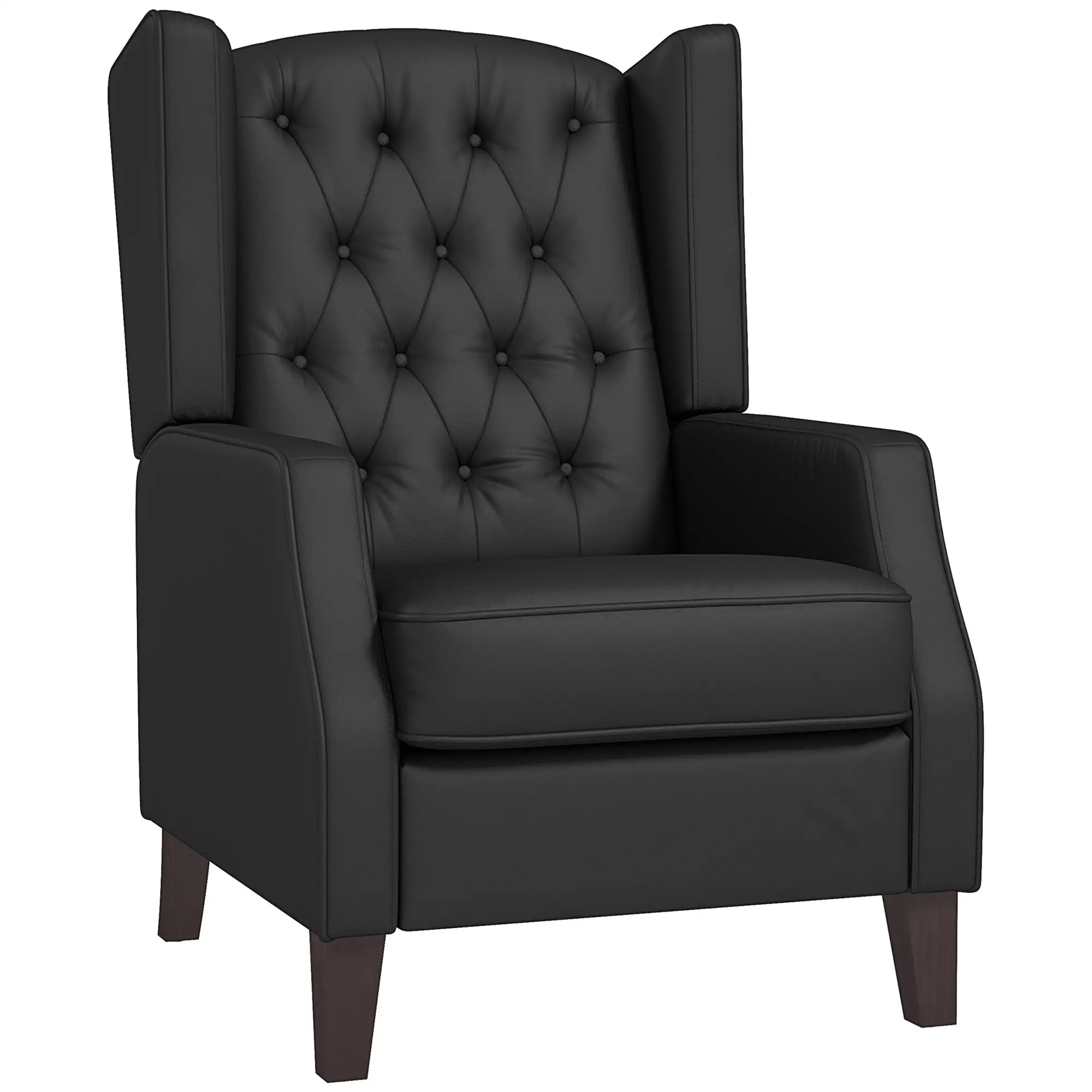 Faux Leather Armchair, Modern Accent Chair, Thick Padding, Black Accent Chairs at Gallery Canada
