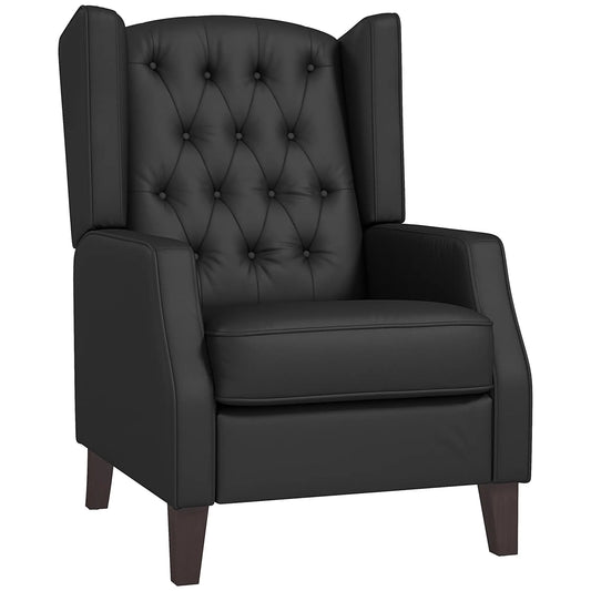 Faux Leather Armchair, Modern Accent Chair, Thick Padding, Black Accent Chairs Black at Gallery Canada