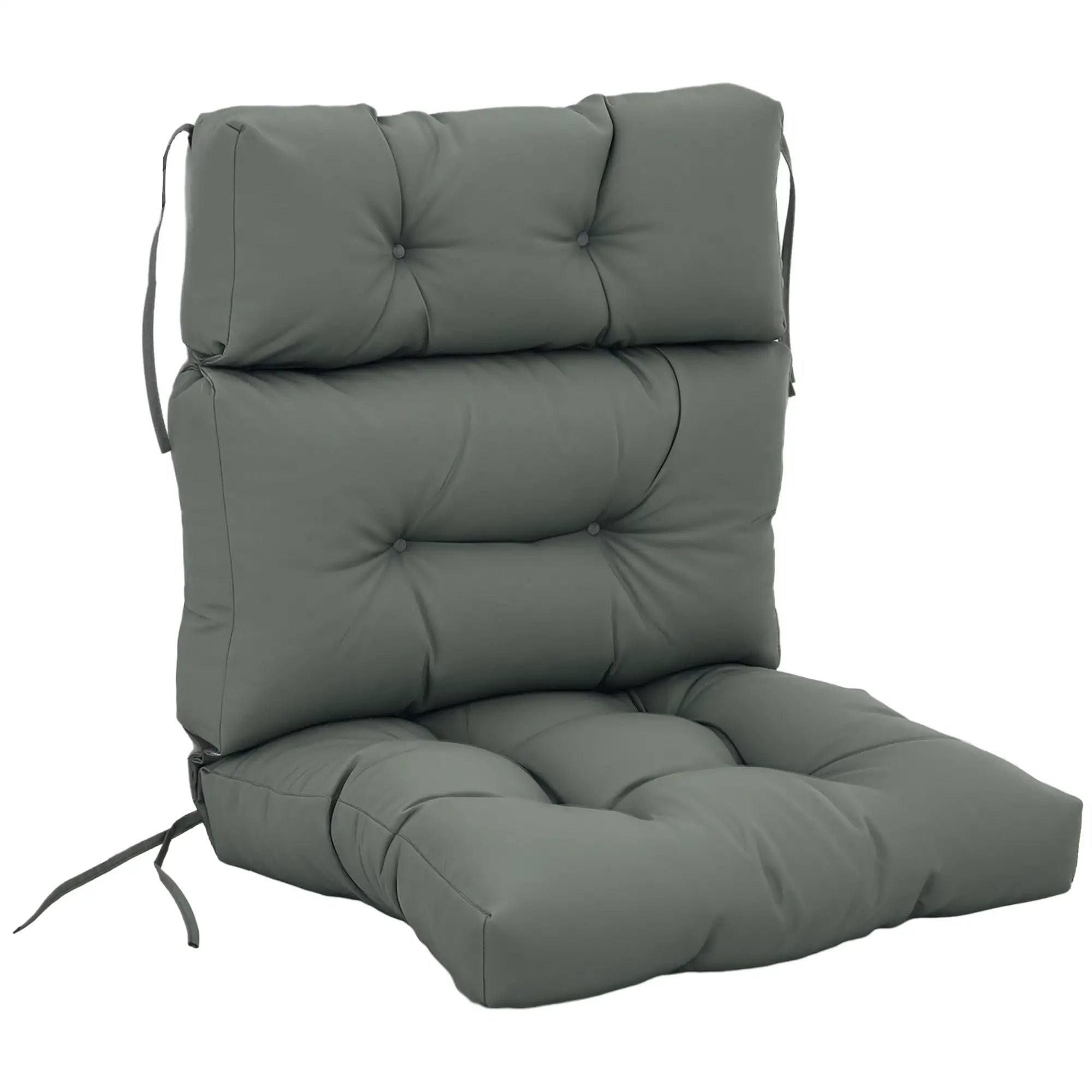 Outdoor Patio Chair Cushion, Tufted with Thick Filling, Dark Grey Patio Chair Cushions at Gallery Canada