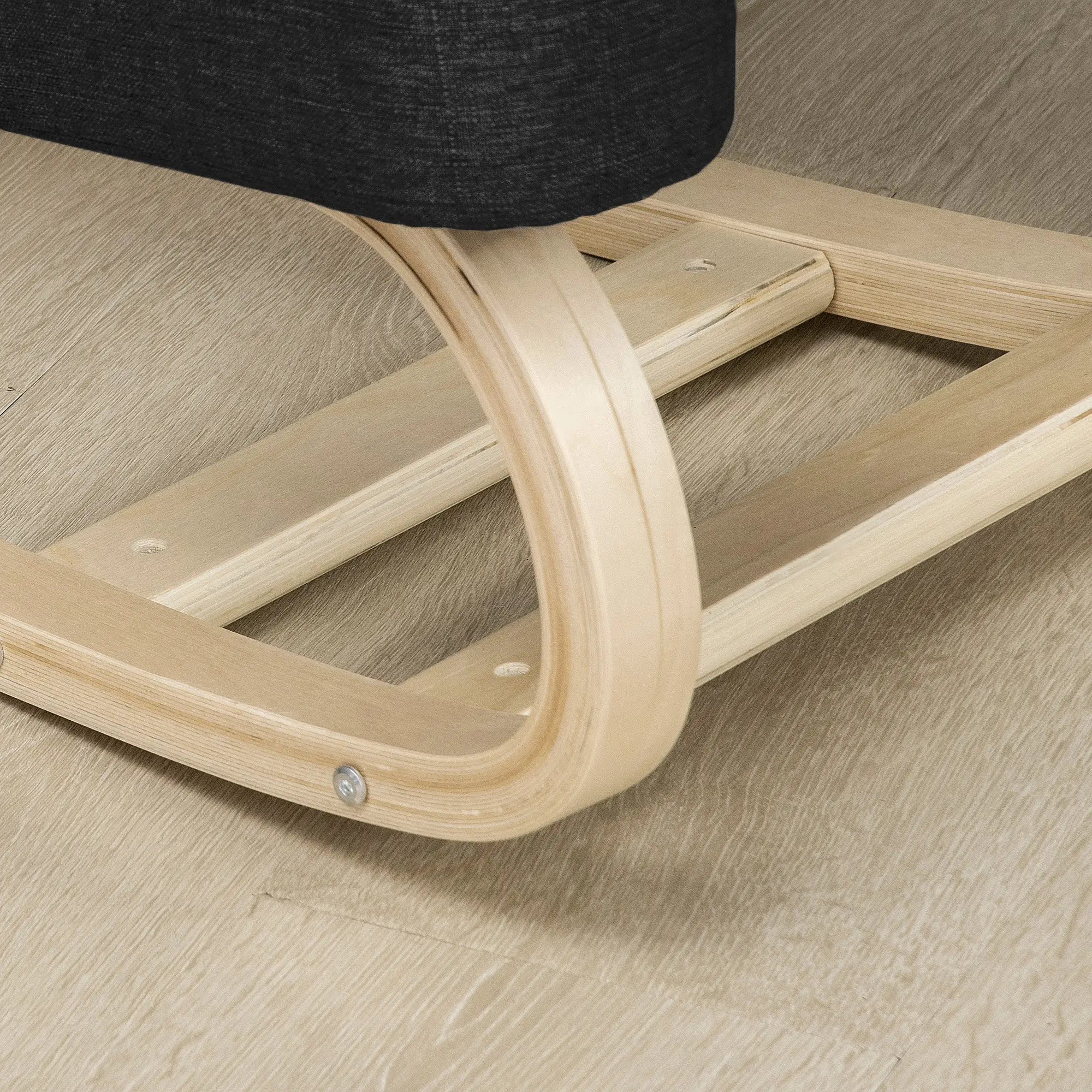 Ergonomic Kneeling Chair, Wood Stool with Thick Pads, Black Office Chairs at Gallery Canada