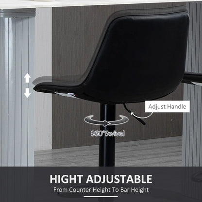 Swivel Counter Height Barstools, Set of 2, Adjustable Height, Black Bar Stools at Gallery Canada