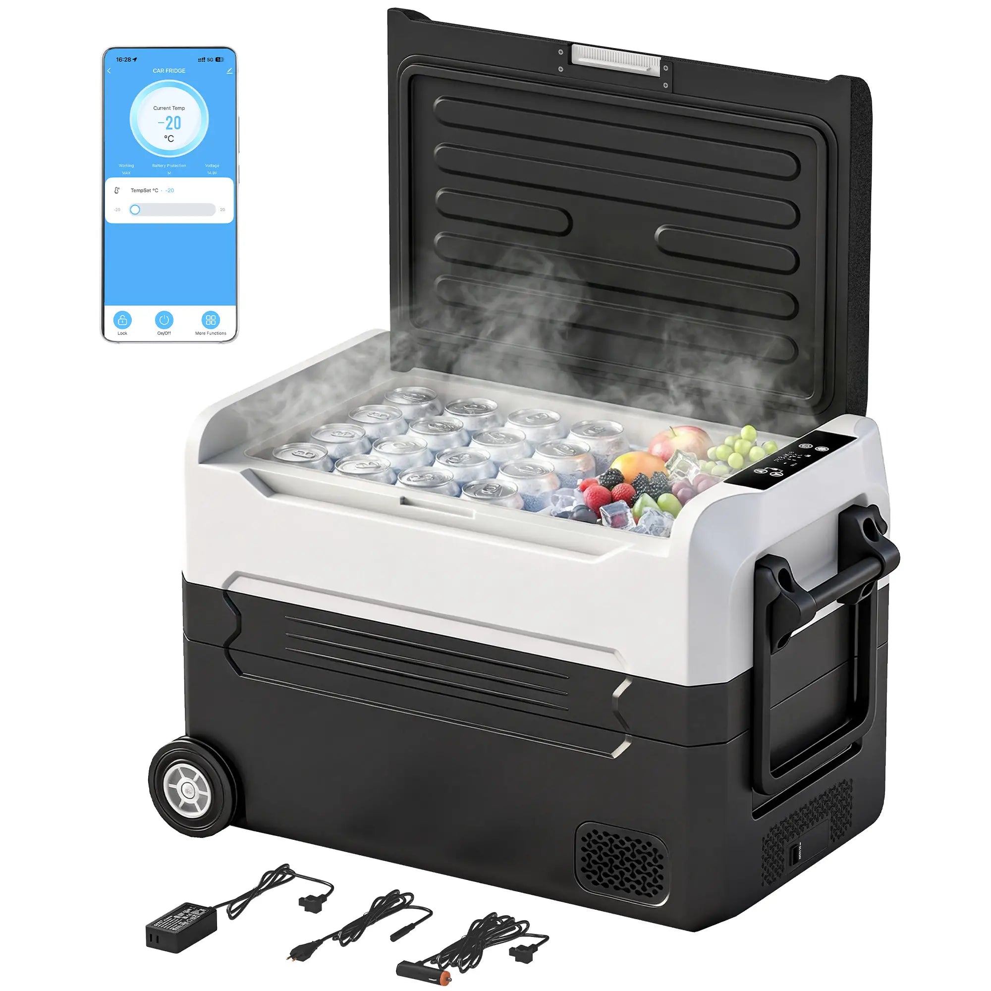 12V Car Refrigerator, 42QT, App Control, DC/AC Power, Black Car Coolers at Gallery Canada