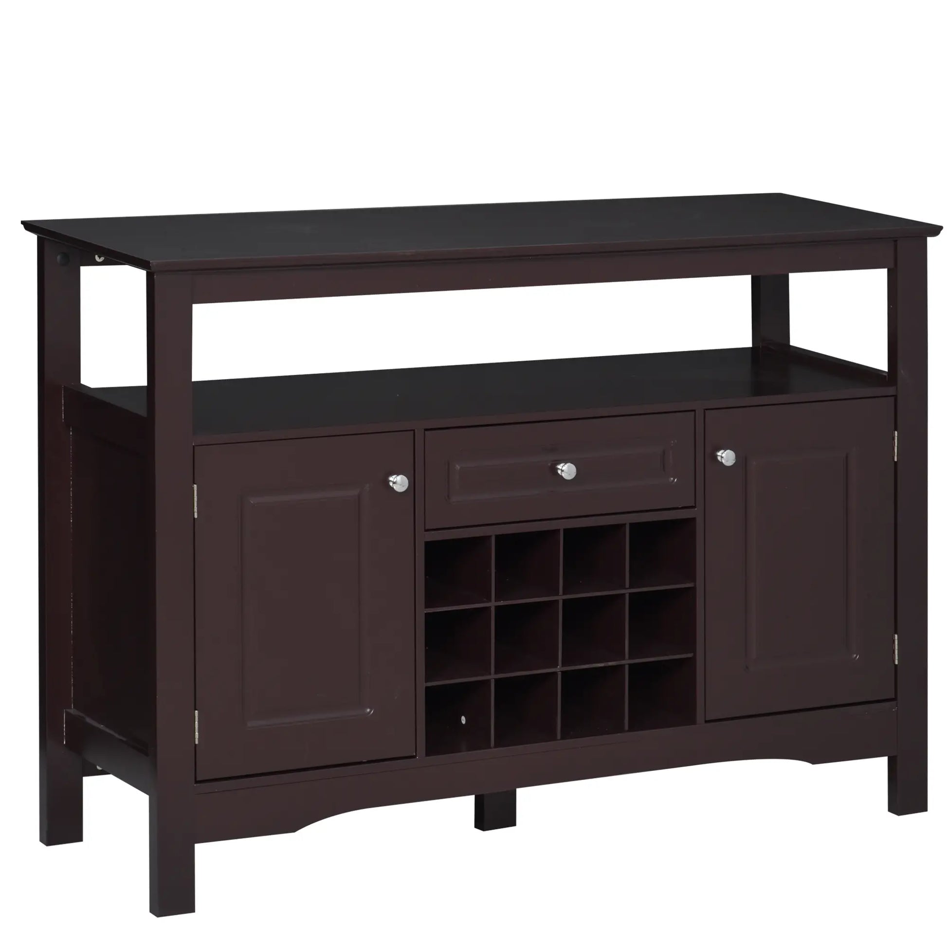 Modern Kitchen Buffet Cabinet, Drawer, 12-Bottle Wine Rack, Espresso Bar Cabinets Espresso at Gallery Canada