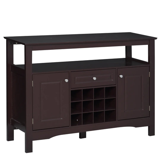 Modern Kitchen Buffet Cabinet, Drawer, 12-Bottle Wine Rack, Espresso Bar Cabinets Espresso at Gallery Canada