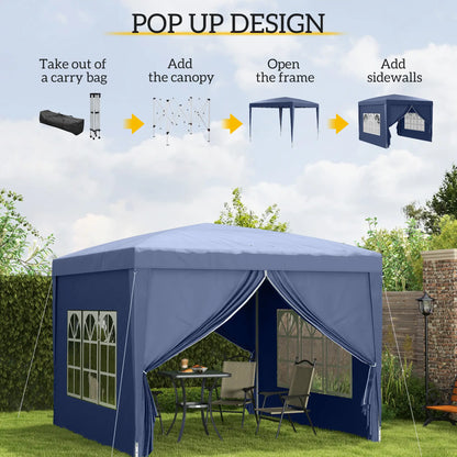 10'x10' Outdoor Pop Up Tent, Wedding Gazebo, Blue Pop Up Canopies at Gallery Canada