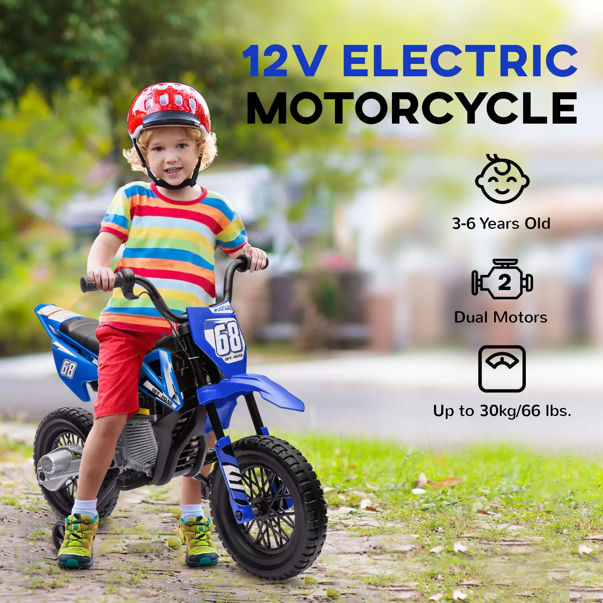 12V Kids Dirt Bike, Electric Motorcycle, Blue Electric Motorcycles at Gallery Canada