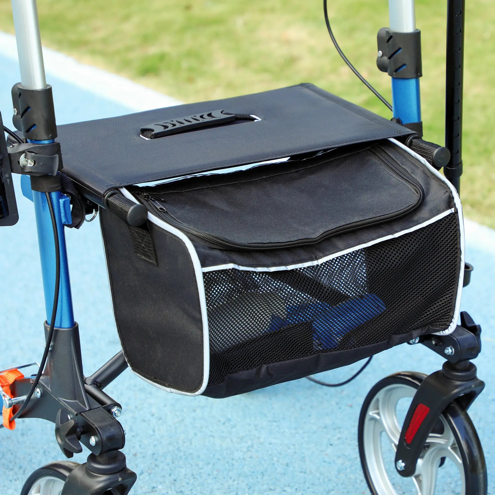 Lightweight Folding Walker, Large Seat, Adjustable Handle, Blue Knee Walker & Wheelchair Ramps at Gallery Canada