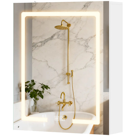 Medicine Cabinet With Lights, Demister Pad, Adjustable Shelves, White Mirror Medicine Cabinets White at Gallery Canada