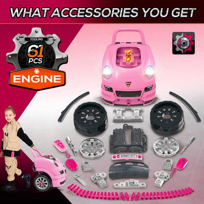Kids Truck Engine Toy Set, Car Service Play Set, Pink Workbench Toy Sets at Gallery Canada