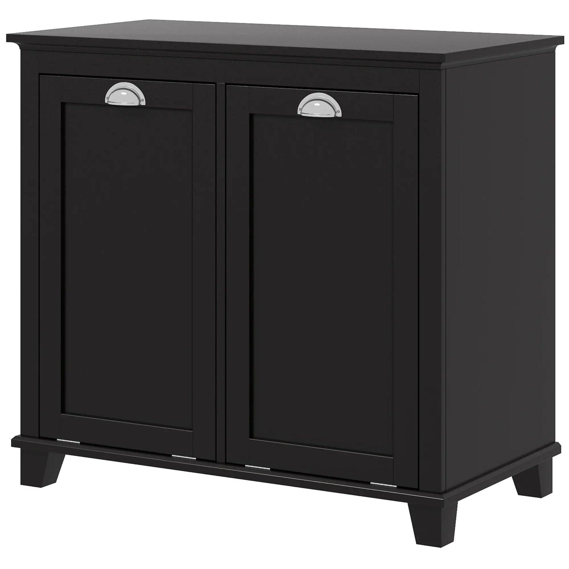 Tilt-Out Laundry Cabinet, Bathroom Organizer with Two-Compartment Hamper, Black Bathroom Cabinets at Gallery Canada
