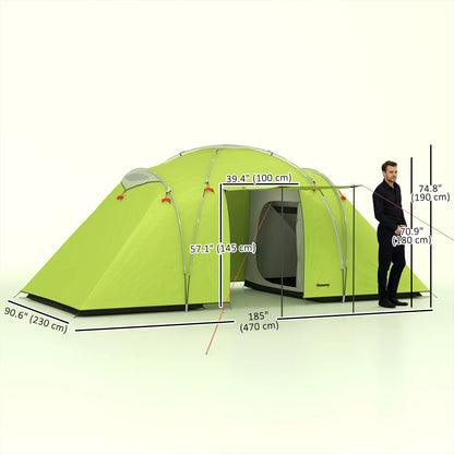 4-6 Person Camping Tent, 2000mm Waterproof, 2 Bedrooms, Living Area Camping Tents at Gallery Canada