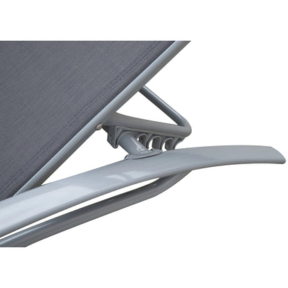 Reclining Chaise Lounge with Cushion, Padded Pillow, Grey Lounger Chairs at Gallery Canada