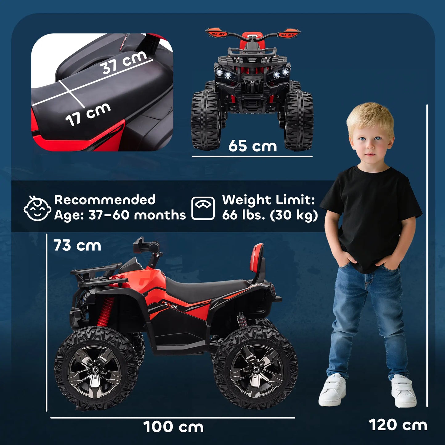 Kids Ride-On Car, 12V 10AH ATV, Battery Powered, 1.8-5 mph, Red Electric Toy Cars at Gallery Canada
