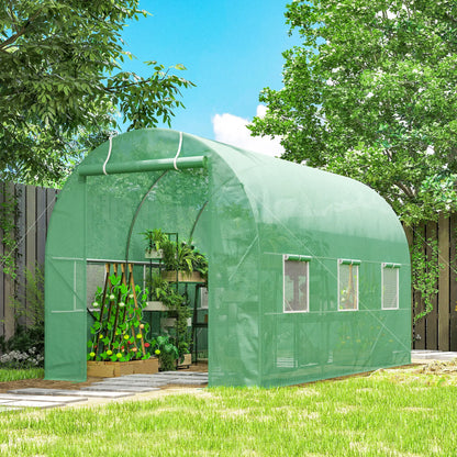 11.5' x 6.6' x 6.6' Walk-in Greenhouse, PE Cover, Roll Up Door, Windows, Green Walk In Greenhouses at Gallery Canada