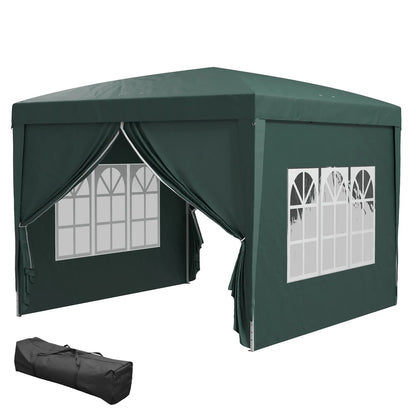 10'x10' Outdoor Pop Up Party Tent Wedding Gazebo, Dark Green Pop Up Canopies Dark Green at Gallery Canada