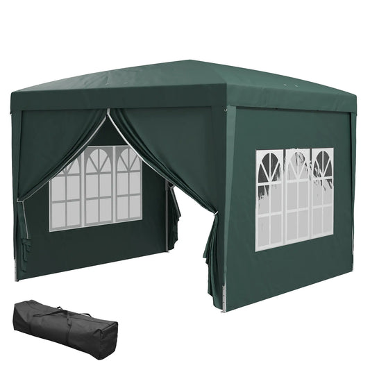 10'x10' Outdoor Pop Up Party Tent Wedding Gazebo, Dark Green Pop Up Canopies Dark Green at Gallery Canada