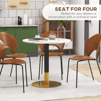 Round Dining Table, Faux Marble Top, Steel Base, Small Kitchen Table, White Bar Tables & Dining Tables at Gallery Canada