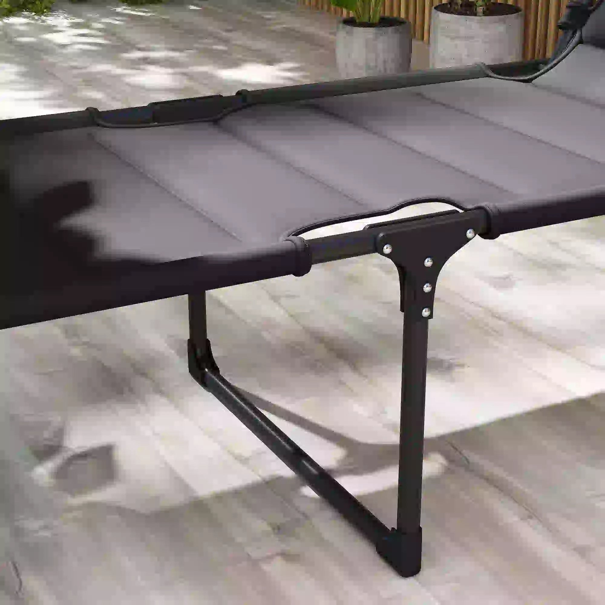 Folding Chaise Lounge, Adjustable Sunroof, Outdoor Quick Dry, Black Lounger Chairs at Gallery Canada